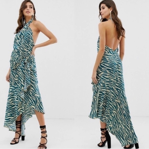 Gorgeous barely worn zebra print halter dress - Picture 1 of 5